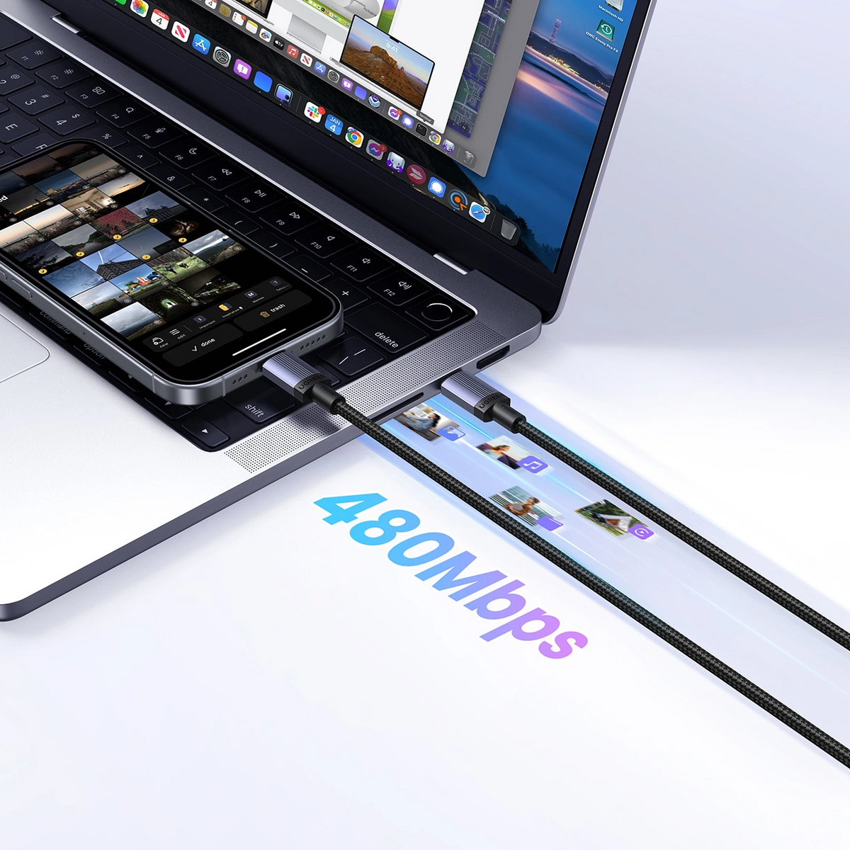 Datový a nabíjecí kabel USB-C - USB-C UGREEN, 100W, 1m, černý