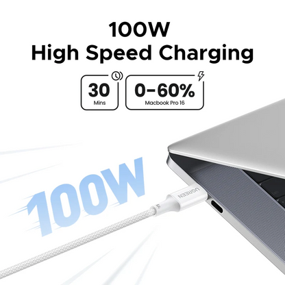 Datový a nabíjecí kabel USB-C - USB-C UGREEN L502 (35221), 100W, 2m, bílý