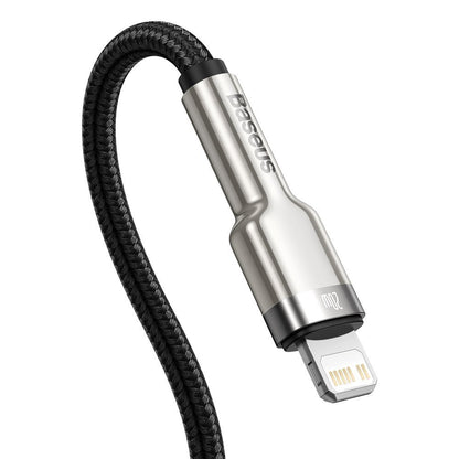 Datový a nabíjecí kabel USB-C - Lightning Baseus Cafule Metal Series, 20W, 2m, Černý CATLJK-B01