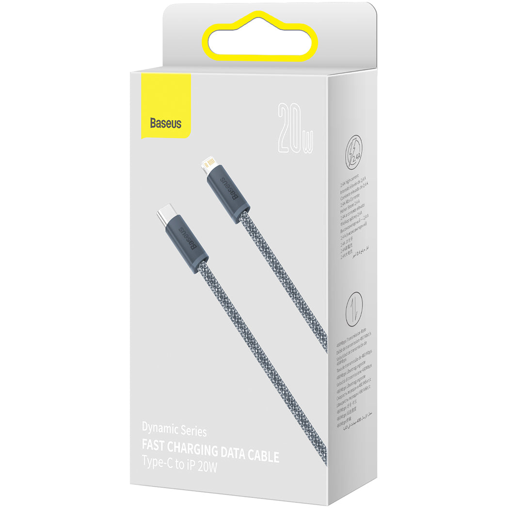 Kabel pro data a nabíjení USB-C - Lightning Baseus Dynamic Series, 20W, 1m, šedý CALD000016