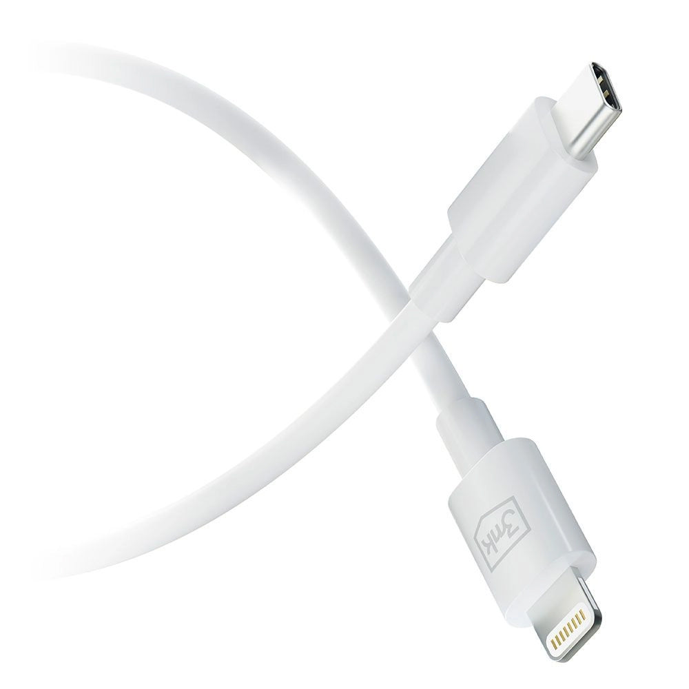 Datový a nabíjecí kabel USB-C - Lightning 3MK Hyper, 20W, 1,2m, bílý