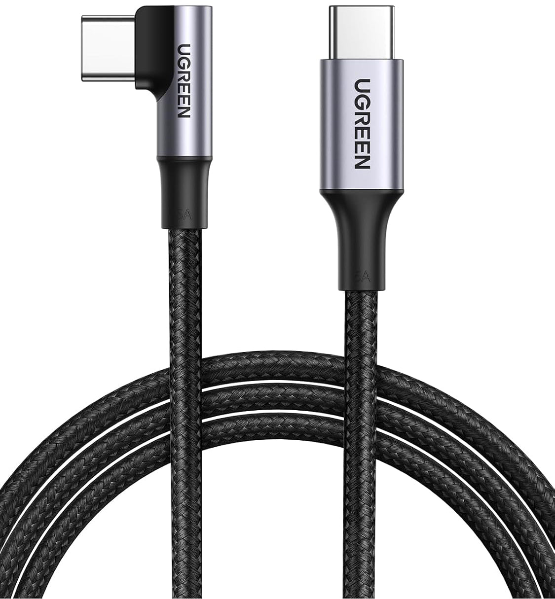 USB-C datový a nabíjecí kabel - USB-C UGREEN US334 úhlový, 100W, 1m, černý