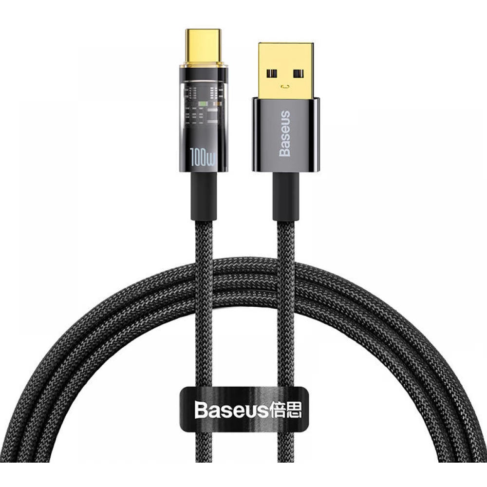 Datový a nabíjecí kabel USB-A - USB-C Baseus Explorer, 100W, 2m, černý CATS000301