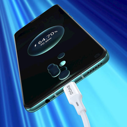 Datový a nabíjecí kabel USB-C - USB-C BWOO X282, 60W, 1m, Bílý