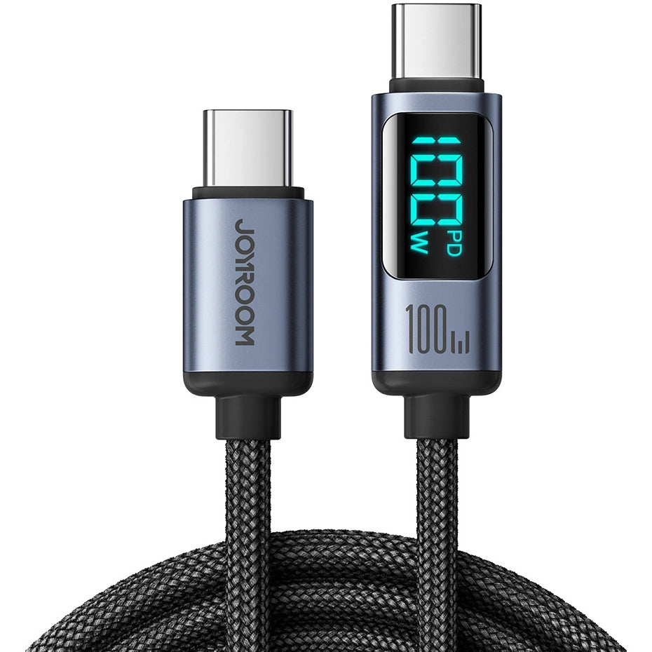 Kabel pro data a nabíjení USB-C - USB-C Joyroom S-A16 Prism Display, 100W, 1.2m, černý