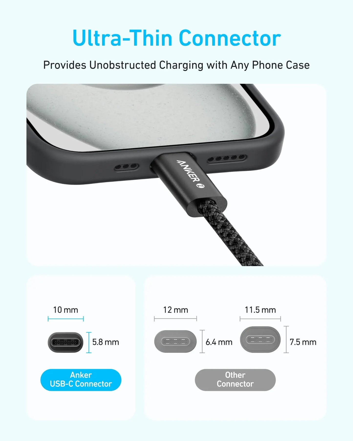 Datový a nabíjecí kabel USB-C - USB-C Anker Zolo, 240W, 1m, Černý A8060H11