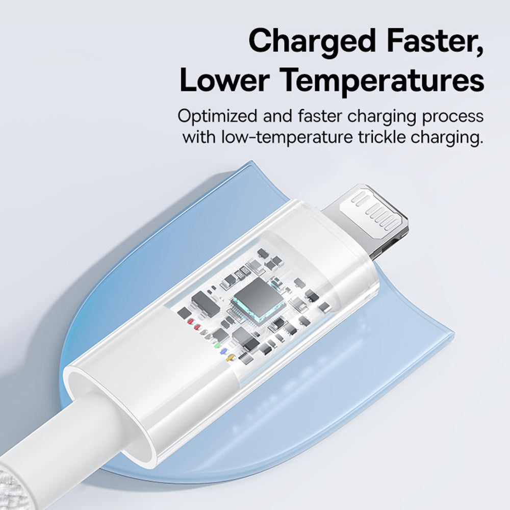 Datový a nabíjecí kabel USB-C - Lightning Baseus Gem, 20W, 1m, Bílý P10373001211-00