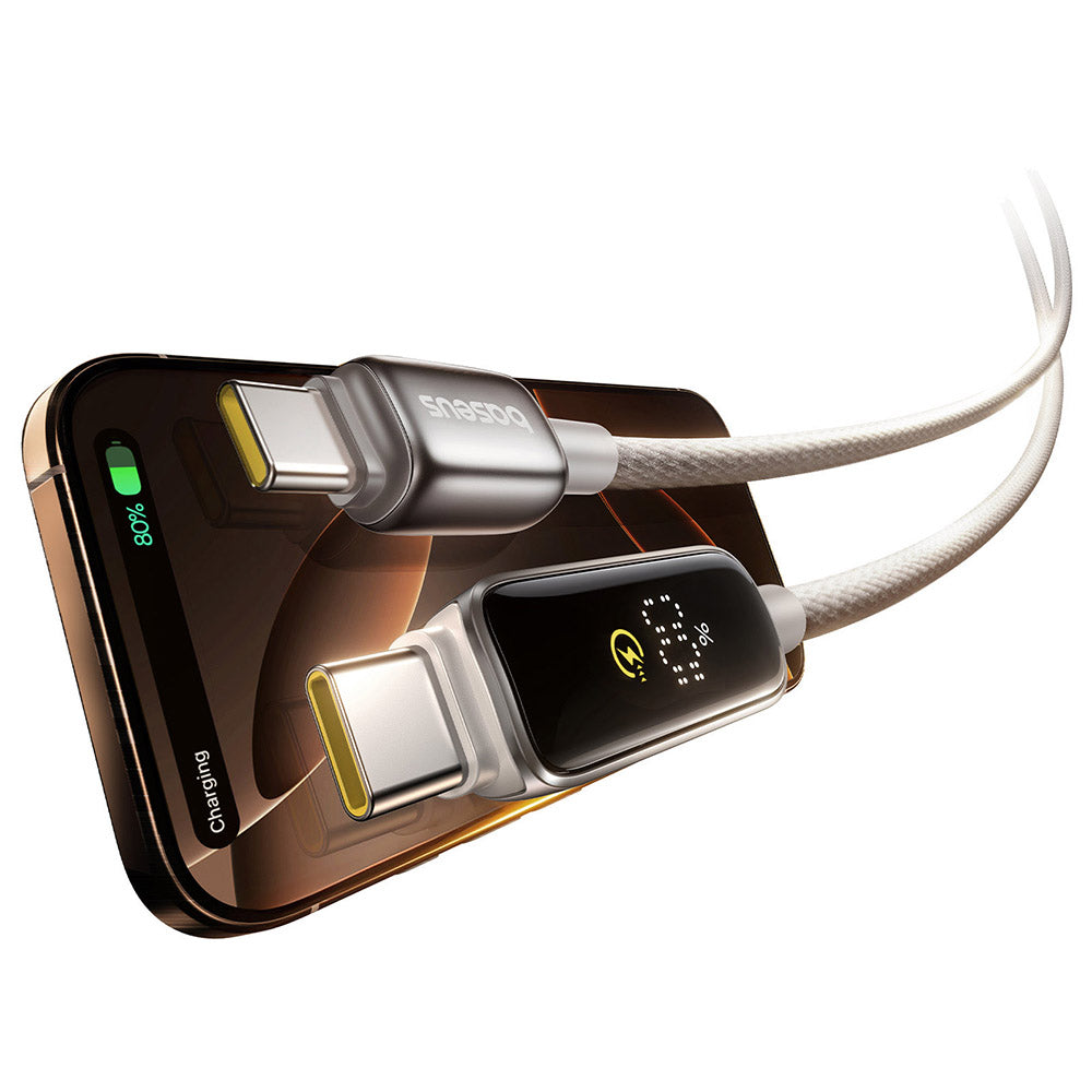 Kabel pro data a nabíjení USB-C - USB-C Baseus Vipow Display, 100W, 1m, šedý P10381802851-00