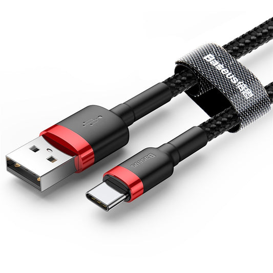 Datový a nabíjecí kabel USB-A - USB-C Baseus Cafule, 18W, 3m, Červený CATKLF-U91