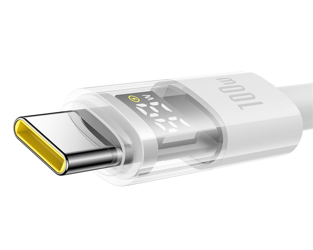 Kabel pro data a nabíjení USB-A - USB-C Baseus Display 2, 100W, 1m, bílý P10382701211-00