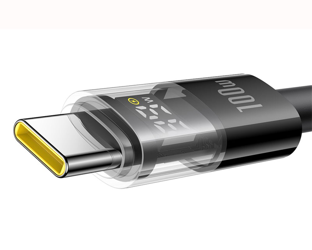 Datový a nabíjecí kabel USB-A - USB-C Baseus Display 2, 100W, 1m, Černý P10382701121-00