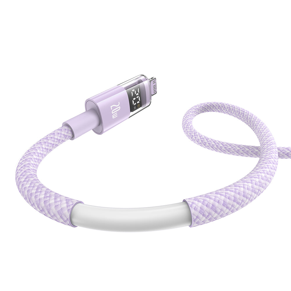 Kabel pro data a nabíjení USB-C - Lightning Baseus Display 2, 20W, 1m, Fialový P10382703511-00