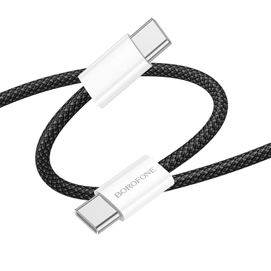Datový a nabíjecí kabel USB-C - USB-C Borofone BX103 Original, 60W, 1m, Černý