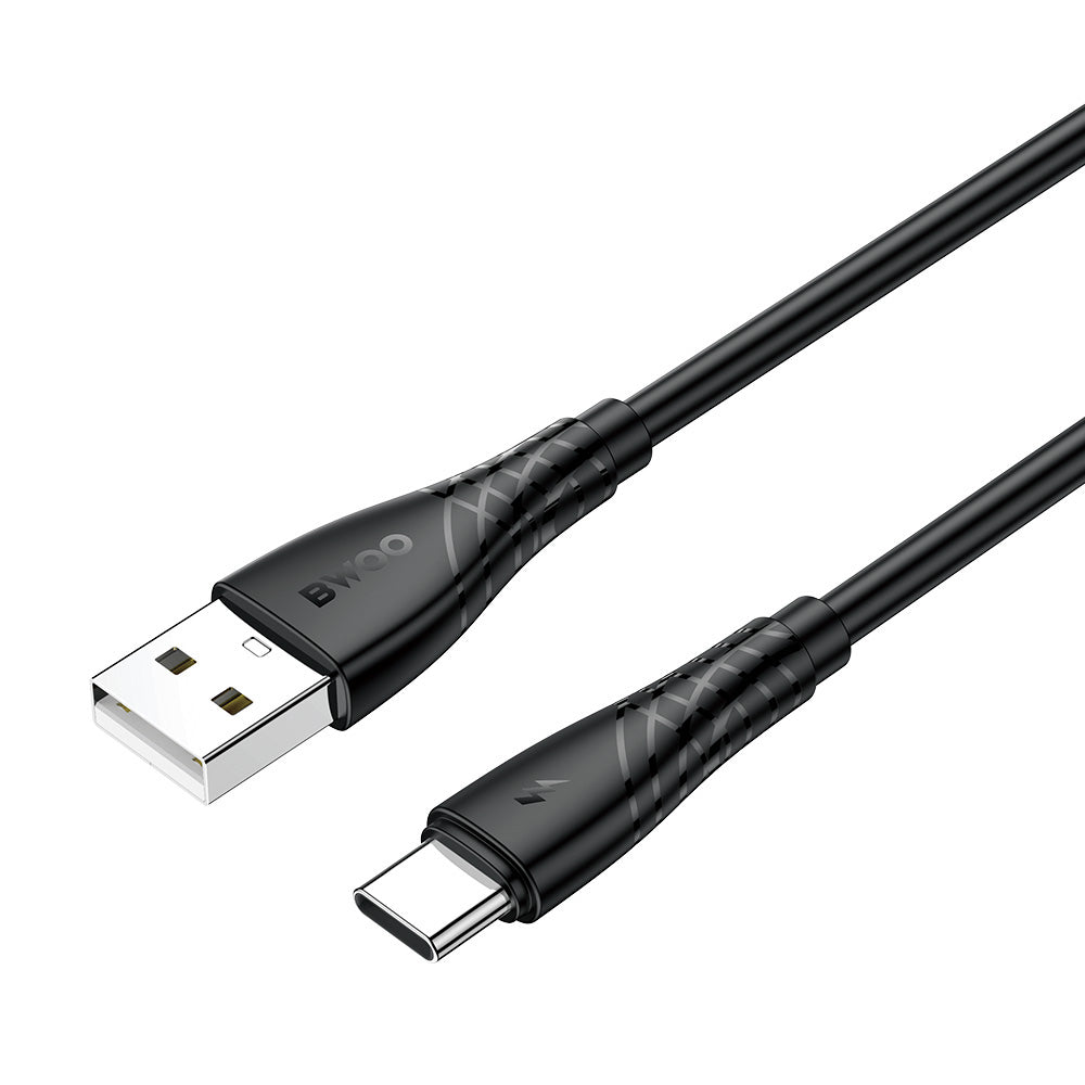 Datový a nabíjecí kabel USB-A - USB-C BWOO BO-X318C, 27W, 1m, černý