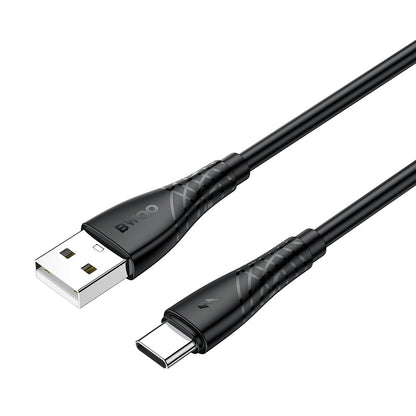 Datový a nabíjecí kabel USB-A - USB-C BWOO BO-X318C, 27W, 1m, černý