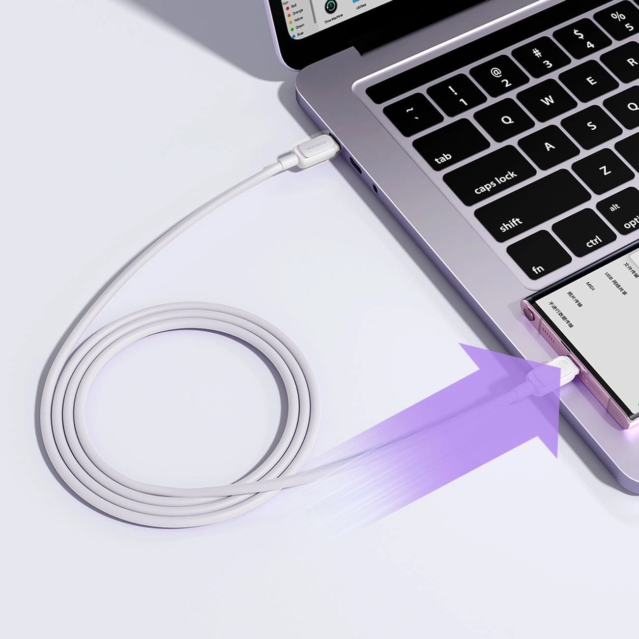 Datový a nabíjecí kabel USB-C - USB-C Joyroom S-A14, 60W, 1.2m, Bílý