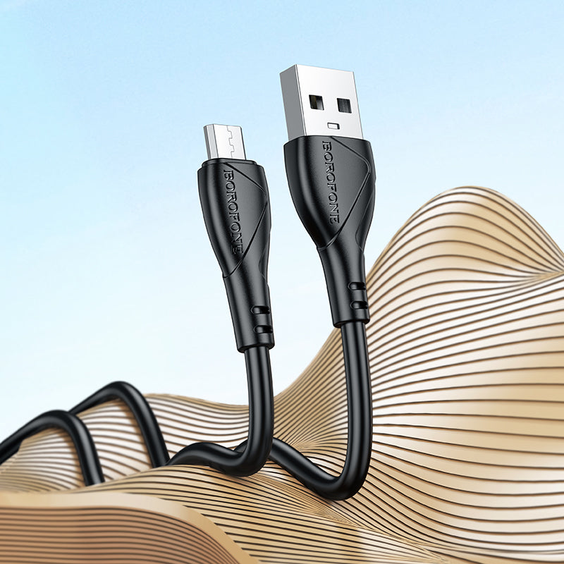 Datový a nabíjecí kabel USB-A - microUSB Borofone BX121 Energy, 18W, 1m, černý