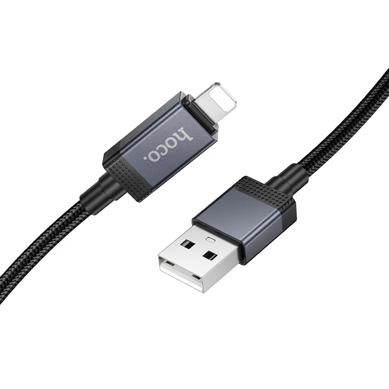 Datový a nabíjecí kabel USB-A - Lightning HOCO X118 Display, 12W, 1m, Černý