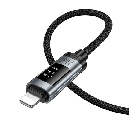 Datový a nabíjecí kabel USB-C - Lightning HOCO Display U148, 27W, 1.2m, černý