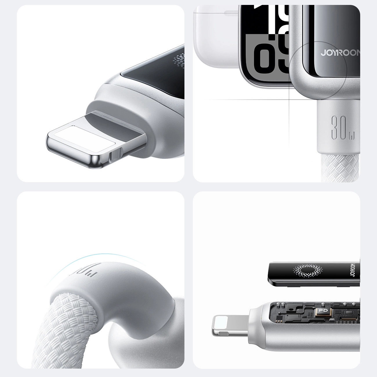 Datový a nabíjecí kabel USB-C - Lightning Joyroom S-A55 StarFlight Display, 30W, 1.2m, bílý