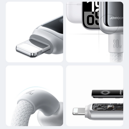 Datový a nabíjecí kabel USB-C - Lightning Joyroom S-A55 StarFlight Display, 30W, 1.2m, bílý