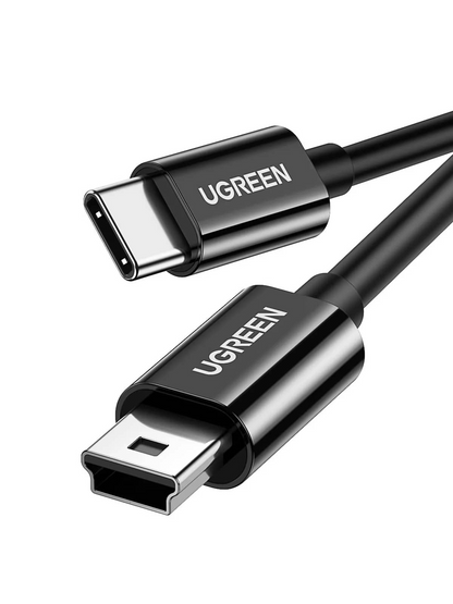Datový a nabíjecí kabel USB-C - miniUSB UGREEN US242, 18W, 1m, černý