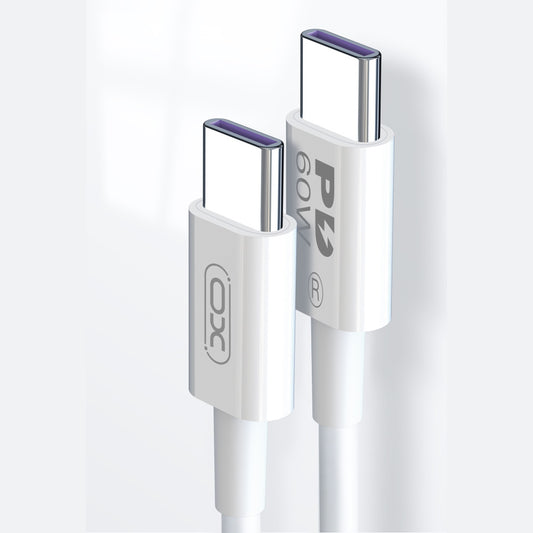 Datový a nabíjecí kabel USB-C - USB-C XO Design NB-Q190B, 60W, 2m, Bílý