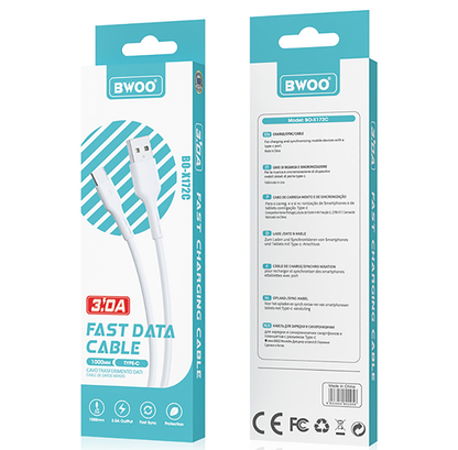 Datový a nabíjecí kabel USB-A - USB-C BWOO X172C, 60W, 1m, Bílý