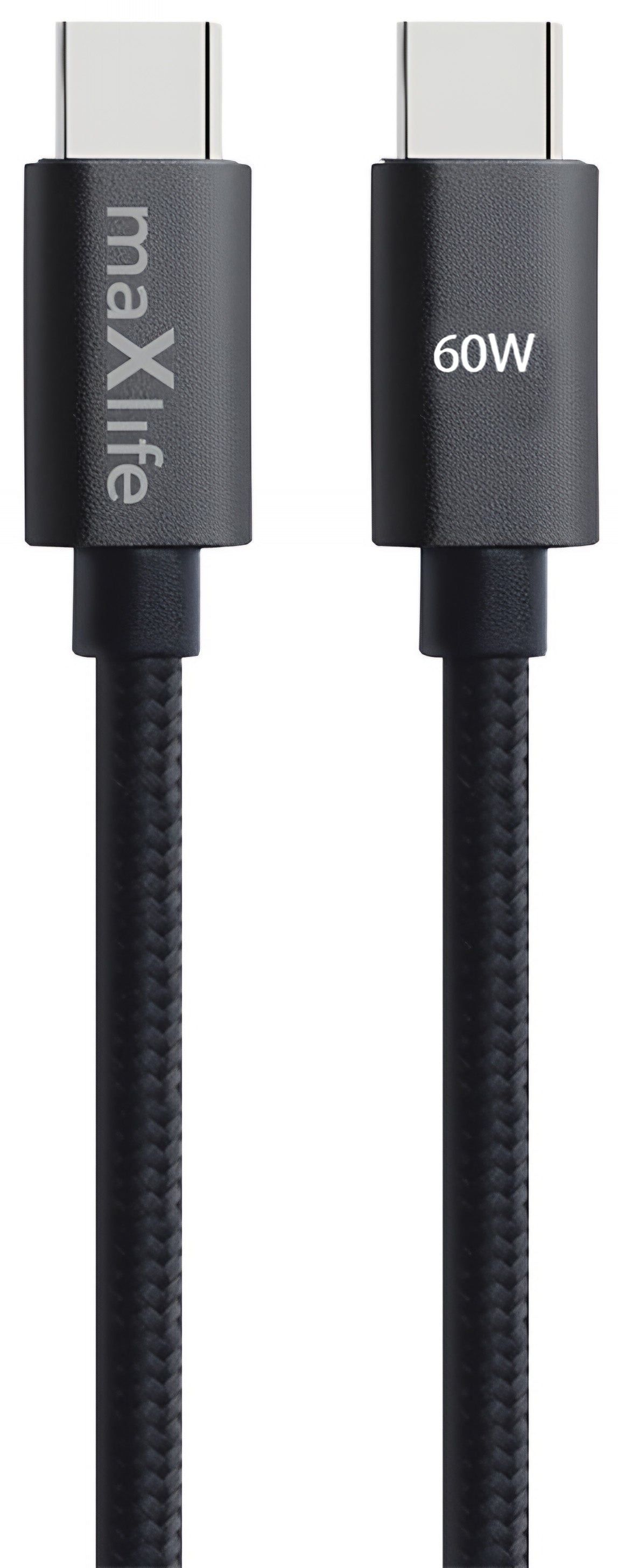 Datový a nabíjecí kabel USB-C - USB-C MaXlife MXUC-12, 60W, 2m, černý