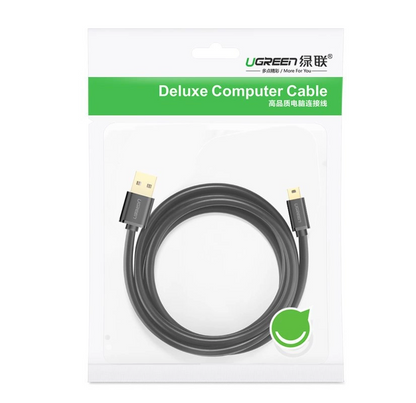 Datový a nabíjecí kabel USB-A - miniUSB UGREEN US132, 3m, černý