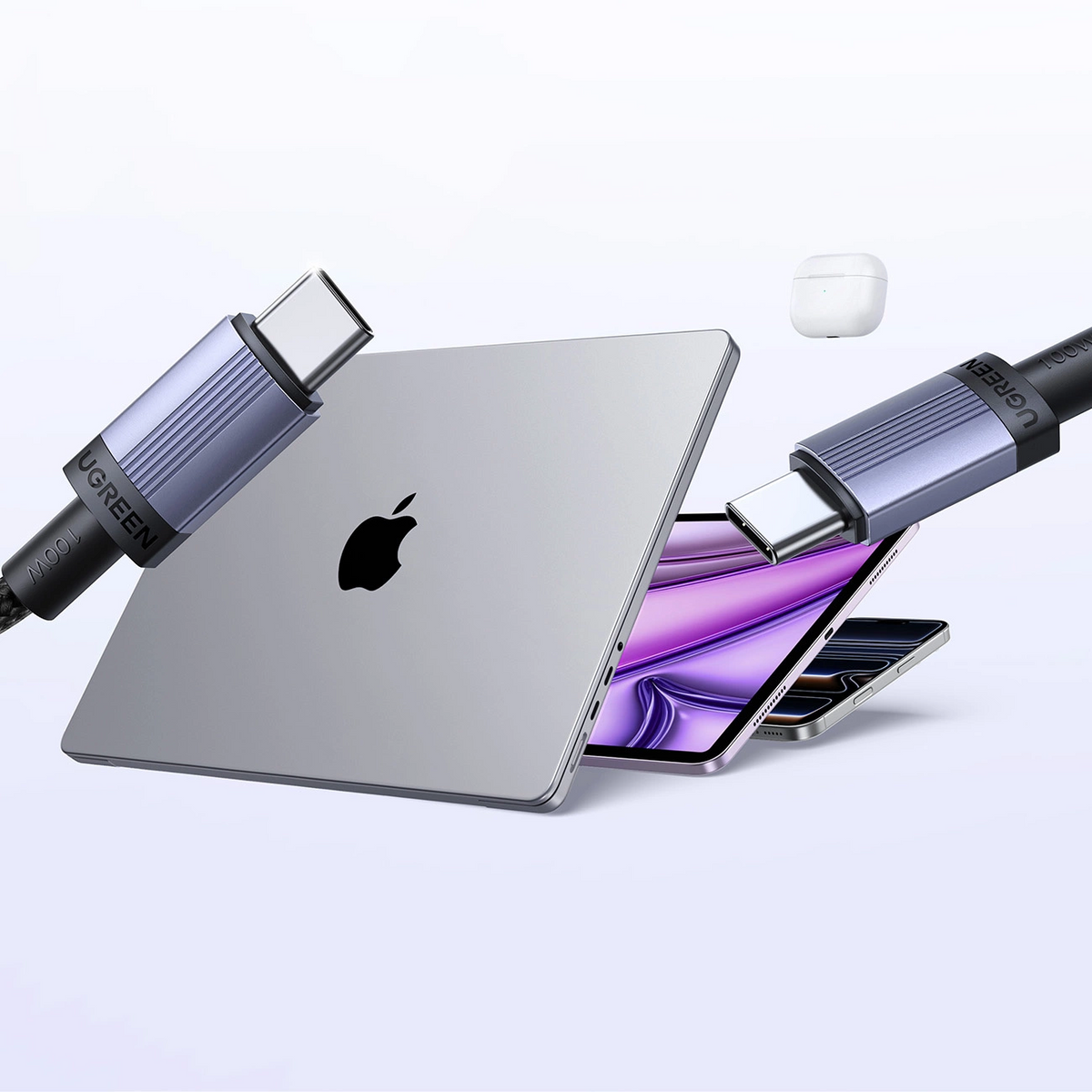 Datový a nabíjecí kabel USB-C - USB-C UGREEN, 100W, 1m, černý