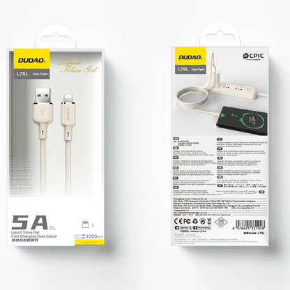 Datový a nabíjecí kabel USB-A - Lightning Dudao L7SL, 18W, 1m, béžový
