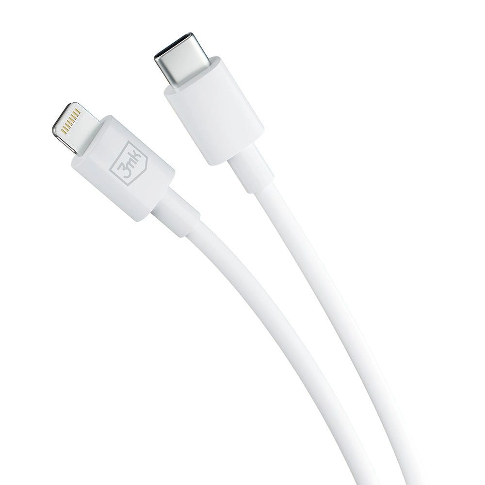 Datový a nabíjecí kabel USB-C - Lightning 3MK Hyper, 20W, 1,2m, bílý