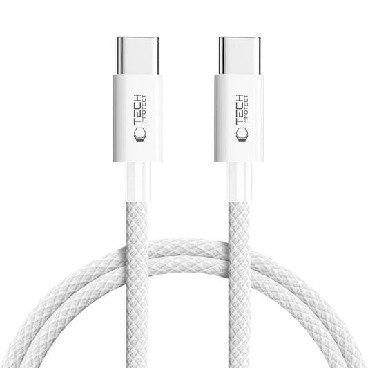 Kabel pro data a nabíjení USB-C - USB-C Tech-Protect Ultraboost Lite, 60W, 1m, Stříbrný