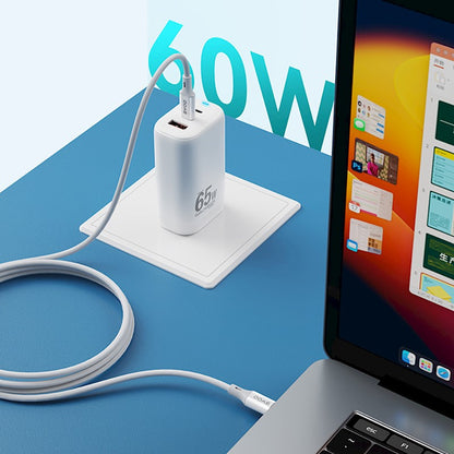 Datový a nabíjecí kabel USB-C - USB-C BWOO X282, 60W, 1m, Bílý
