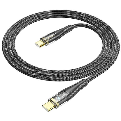 Datový a nabíjecí kabel USB-C - USB-C HOCO U121, 60W, 1.2m, černý