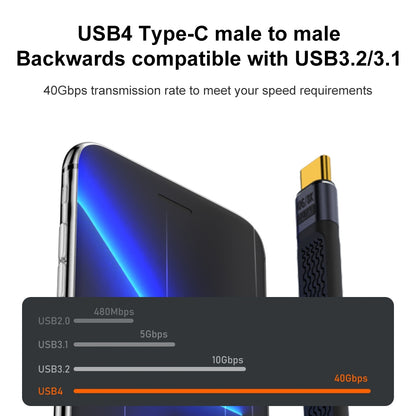 USB-C Data and Charging Cable - USB-C OEM Angled 8K Video, 240W, 0.15m, Black