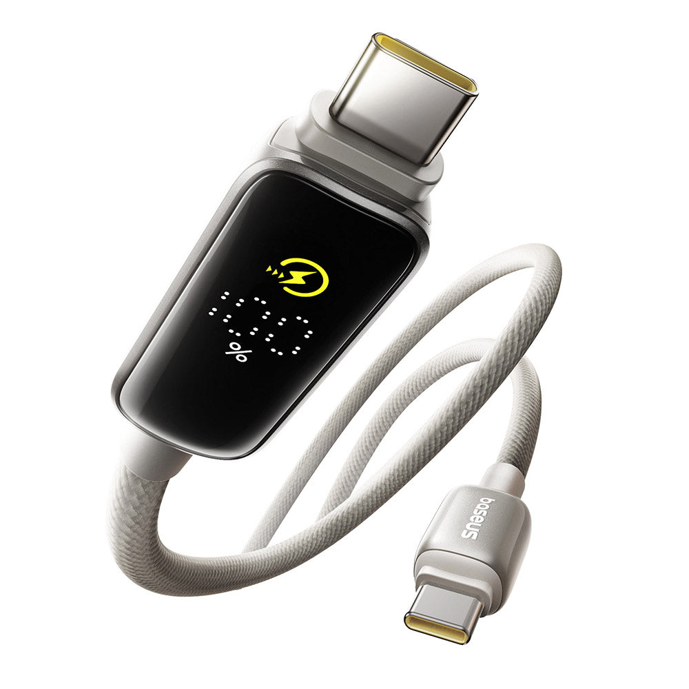 Kabel pro data a nabíjení USB-C - USB-C Baseus Vipow Display, 100W, 1m, šedý P10381802851-00