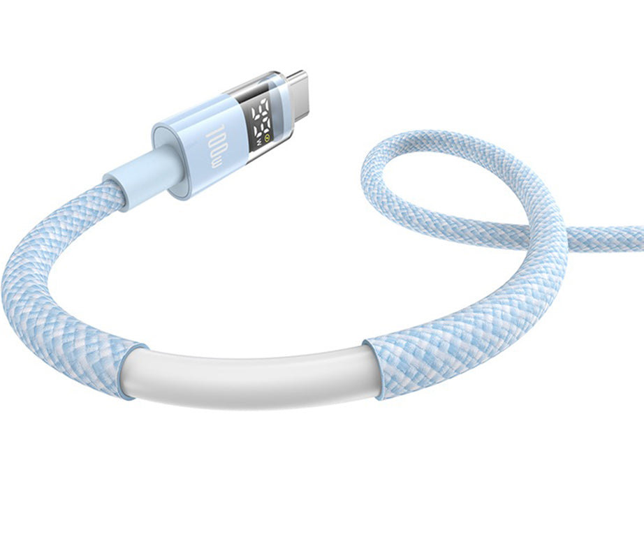 Kabel pro data a nabíjení USB-A - USB-C Baseus Display 2, 100W, 2m, Modrý P10382701311-01