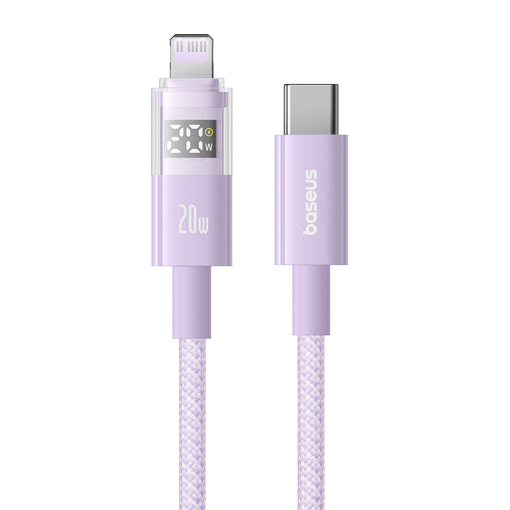 Kabel pro data a nabíjení USB-C - Lightning Baseus Display 2, 20W, 1m, Fialový P10382703511-00