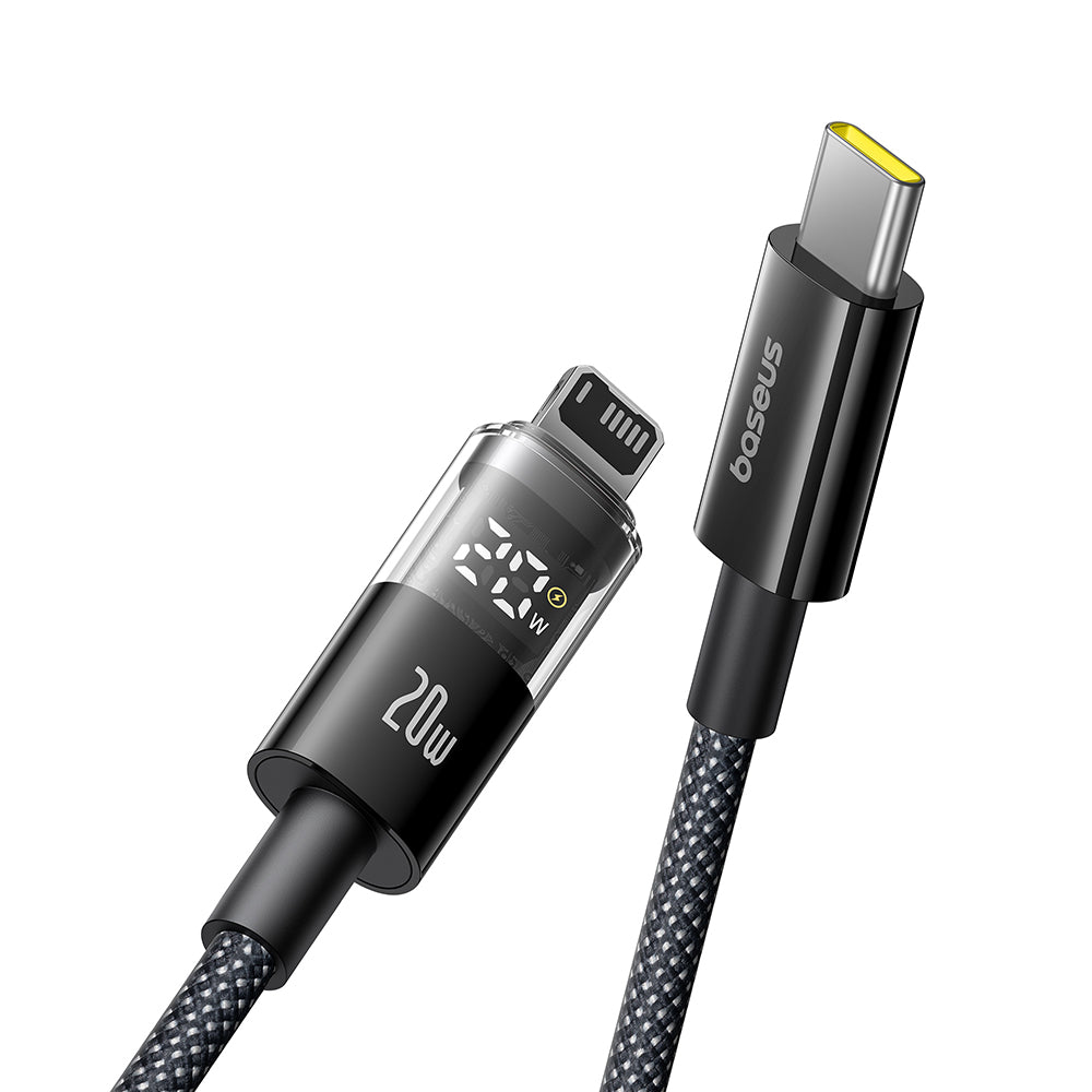 Datový a nabíjecí kabel USB-C - Lightning Baseus Display 2, 20W, 1m, Černý P10382703121-00