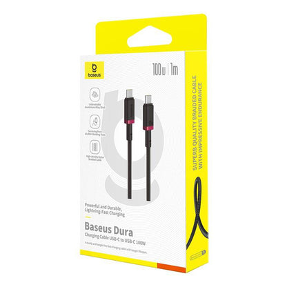 Kabel pro data a nabíjení USB-C - USB-C Baseus Dura Series, 100W, 1m, Červený P10377803U01-01