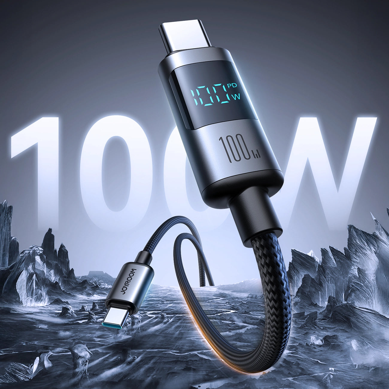 Kabel pro data a nabíjení USB-C - USB-C Joyroom S-A16 Pro Prism Display, 100W, 1.2m, černý
