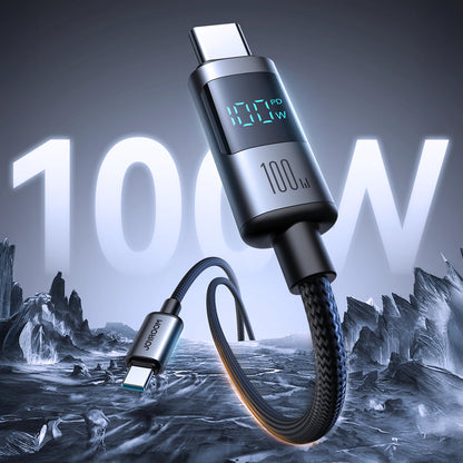 Kabel pro data a nabíjení USB-C - USB-C Joyroom S-A16 Pro Prism Display, 100W, 1.2m, černý