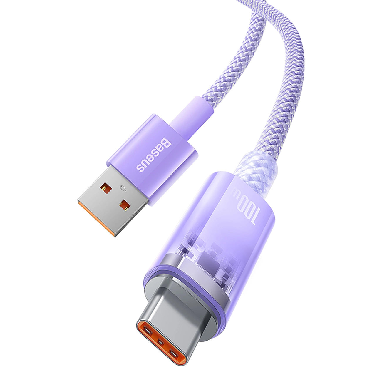Datový a nabíjecí kabel USB-A - USB-C Baseus Explorer, 100W, 1m, Fialový CATS010405