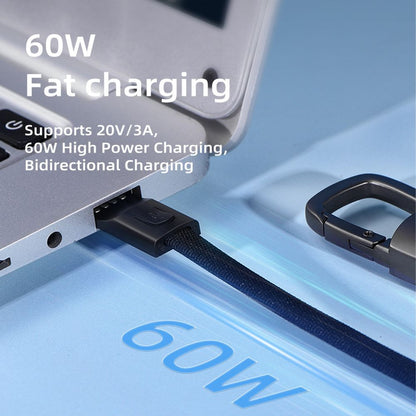 Kabel pro data a nabíjení USB-C - USB-C Tech-Protect Ultraboost DNA Keychain, 60W, 0.17m, šedý