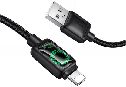 Datový a nabíjecí kabel USB-A - Lightning HOCO U146, 12W, 1.2m, černý