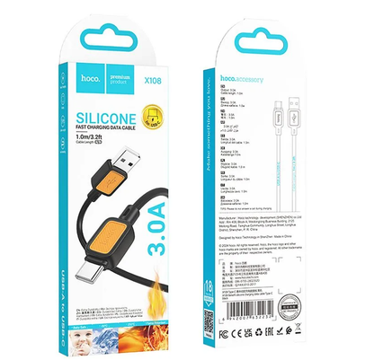 Datový a nabíjecí kabel USB-A - USB-C HOCO X108, 18W, 1m, černý