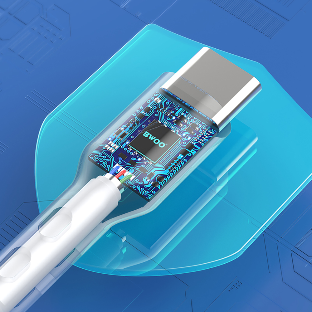 Datový a nabíjecí kabel USB-A - USB-C BWOO X172C, 60W, 1m, Bílý