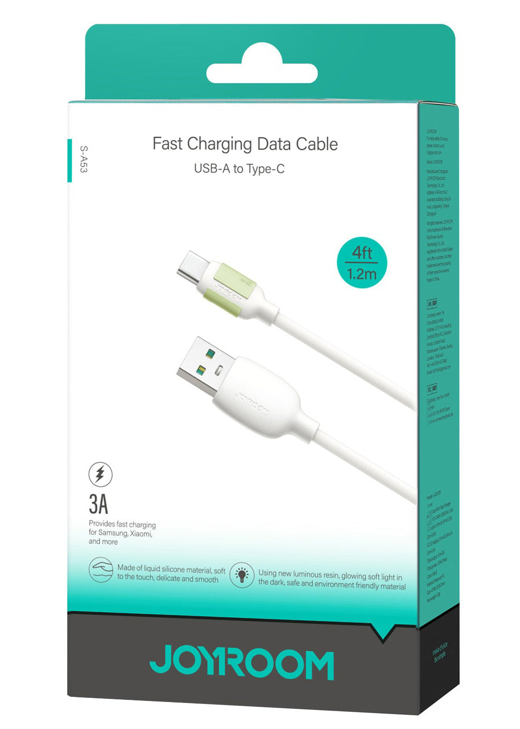 Datový a nabíjecí kabel USB-A - USB-C Joyroom S-A53, 18W, 1.2m, béžový
